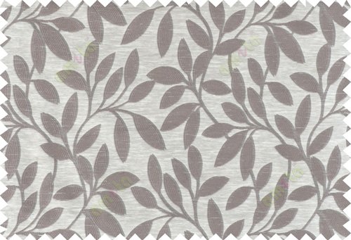 Brown beige colour leafy pattern with thick background fab polycotton main curtain designs