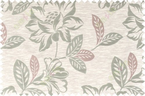 Pink beige grey color beautiful floral design polycotton main curtain designs   113359