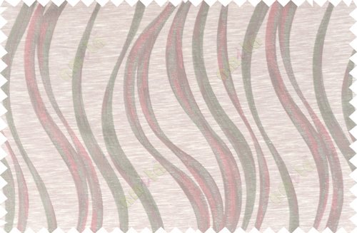 Pink beige grey color vertical trendy lines polycotton main curtain designs   113360