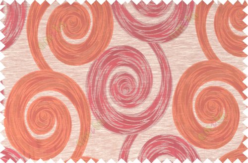 Maroon beige orange color orbit pattern polycotton main curtain designs   113371