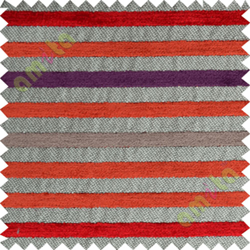 Red brown grey horizontal stripes sofa sofa upholstery fabric