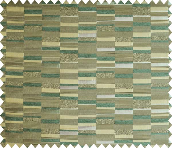 Blue grey gold broken stripes poly upholestry fabric