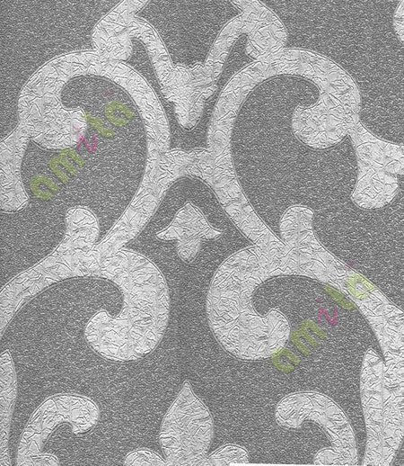 Grey colour beautiful big motif design home décor wallpaper for walls