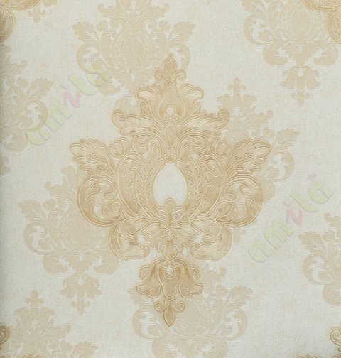 Gold beige colour traditional motif design home décor wallpaper for walls