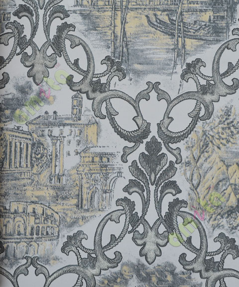 Black yellow white traditional design with real white house home décor wallpaper for walls
