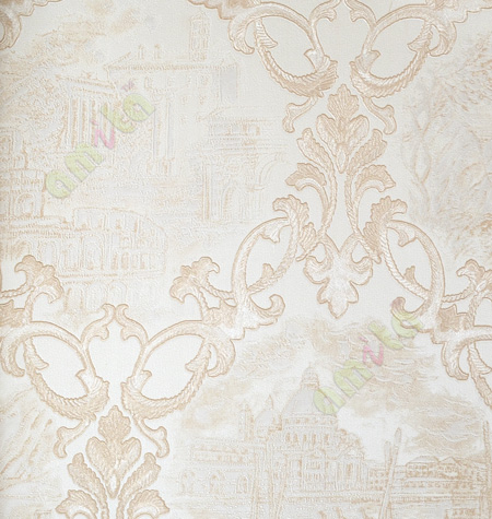 Brown beige traditional design with real white house home décor wallpaper for walls