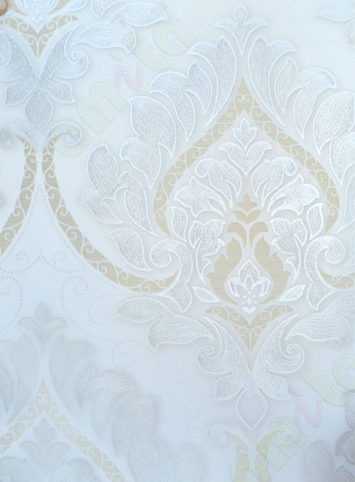 White yellow grey beautiful big motif design home décor wallpaper for walls