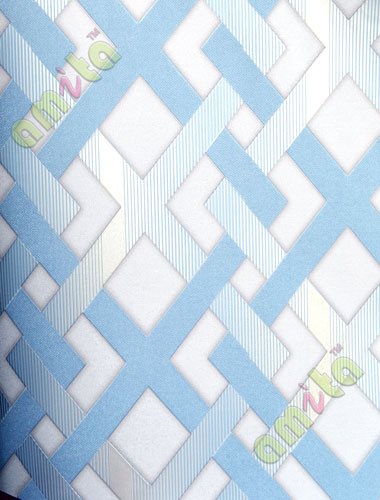 Blue silver grey crossing lines with vertical stripes home décor wallpaper for walls