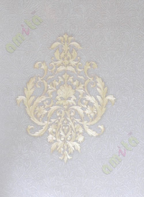Grey gold colour traditional motifs home décor wallpaper for walls