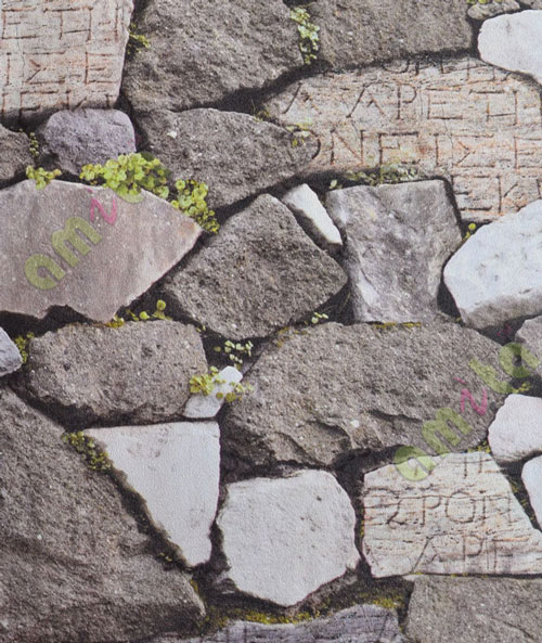 Black white brown green blue real stone wall with grass home décor wallpaper for walls