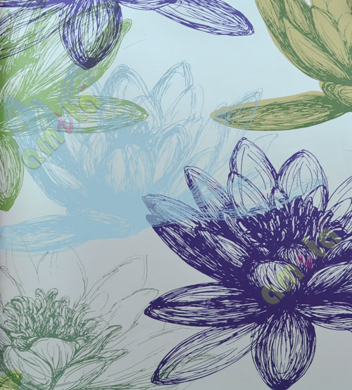White green blue beautiful natural lotus flower floral design home décor wallpaper for walls