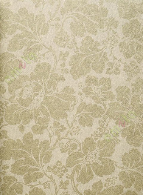 Brown self design motif floral home décor wallpaper for walls