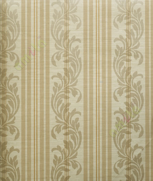 Brown beige yellow vertical motif with bold stripes home décor wallpaper for walls