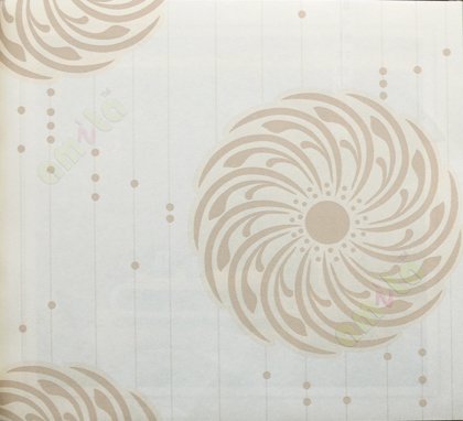 Gold beige abstract circle vertical lines with beads home décor wallpaper for walls