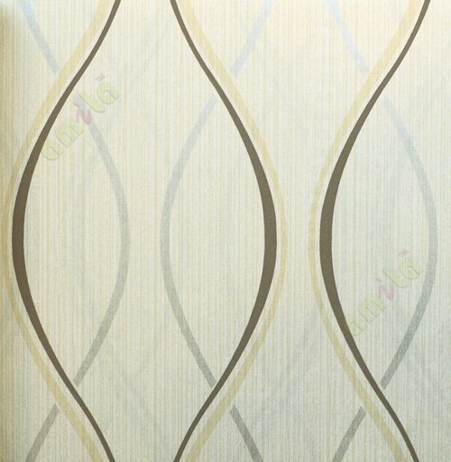 Brown silver gold contemporary design vertical stripes home décor wallpaper for walls