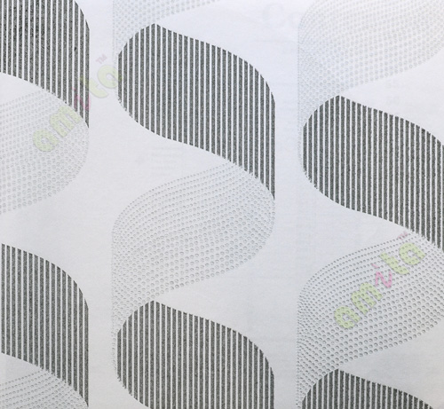 Black white silver wavy design with glitter home décor wallpaper for walls