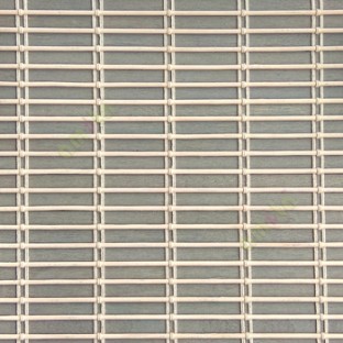 Grey beige color horizontal stripes wooden slats with overlapping sticks vertical thread weaving stripes rollup chain roman chain and lock pulley system blinds