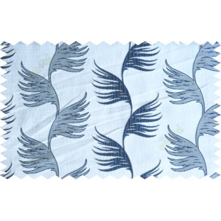 Blue white hanging bird feather design poly main curtain designs