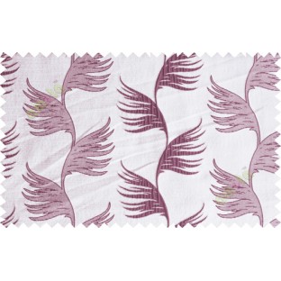 Purple brown hanging bird feather design poly main curtain designs