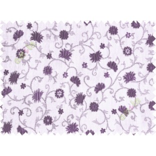 Purple brown small flowers with plant poly main curtain designs