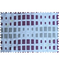 Purple grey brown small big squares poly main curtain designs