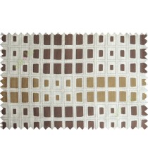 Brown beige gold small big squares poly main curtain designs