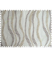 Brown yellow beige vertical flowing dots stripe poly main curtain designs