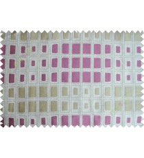 Pink green beige small big squares poly main curtain designs