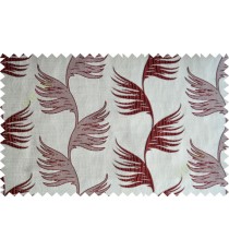 Maroon beige hanging bird feather design poly main curtain designs