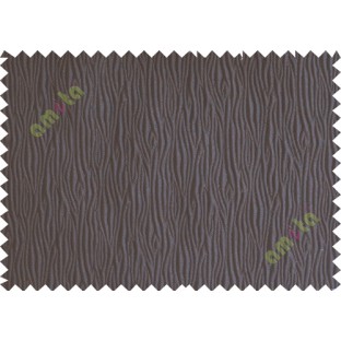 Chocolate brown vertical self colour stripes poly main curtain designs