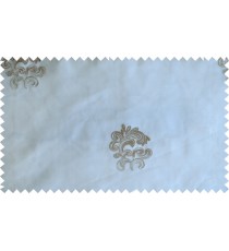 White brown motif poly sheer curtain designs