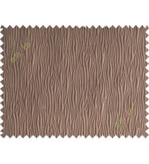 Brown vertical self colour stripes poly main curtain designs