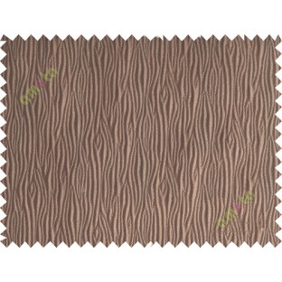 Brown vertical self colour stripes poly main curtain designs