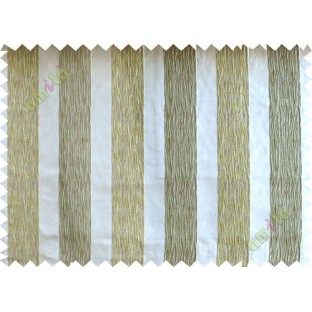 Green white brown vertical bold stripes poly main curtain designs