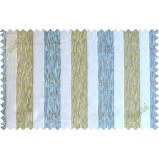 Blue white green vertical bold stripes poly main curtain designs