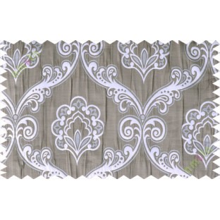 Grey silver brown motiff poly main curtain designs
