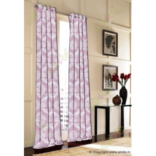 Pink silver grey motiff poly main curtain designs