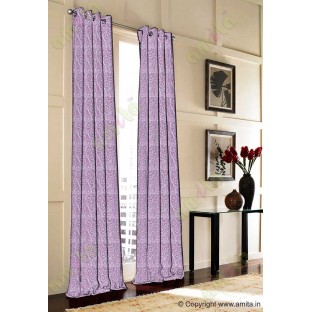 White pink grey scroll poly sheer curtain designs