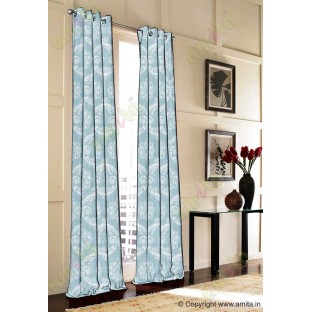 Blue silver motiff poly main curtain designs