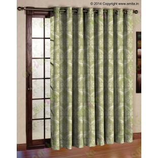 Green silver motiff poly main curtain designs