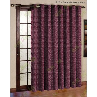 Red grey scroll poly sheer curtain designs