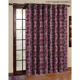 Red silver star poly main curtain designs