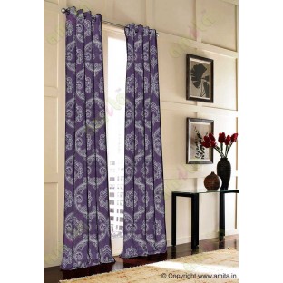 Indigo silver motiff poly main curtain designs