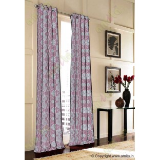 Pink grey white motif poly main curtain designs