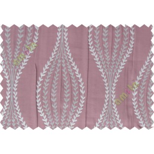 Pink white serpentine stripes poly main curtain designs