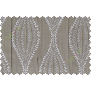 Silver brown serpentine stripes poly main curtain designs