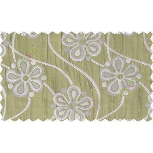 Green silver grey motif poly main curtain designs