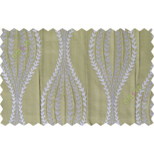 Grey green serpentine stripes poly main curtain designs