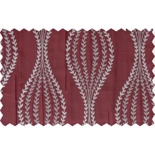 Red grey serpentine stripes poly main curtain designs