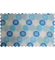 Blue white colour geometric circles poly main curtain designs